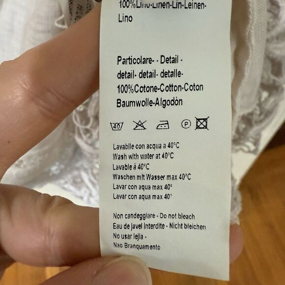 120% Lino Womens 100% Linen Beige Lace Dress Size 38 US XXS ( Fit XS) - Picture 14 of 14